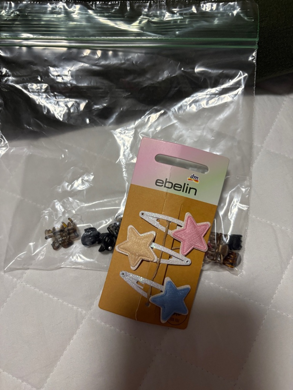 ebelin Star Hair Clips in Pink, Blue, Gold with small clips